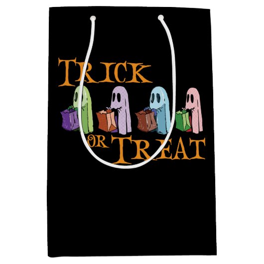 Cute Ghosts Trick or treat Bag Medium Cadeauzakje (Voorkant)