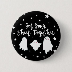 Cute Ghosts   Voeg uw blad samen   Halloween Ronde Button 5,7 Cm