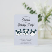 Cute Giant Panda Ours Anniversaire Fête Invitation (Debout devant)