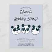 Cute Giant Panda Ours Anniversaire Fête Invitation (Devant)