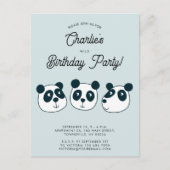 Cute Giant Panda Ours Anniversaire Fête Invitation (Devant)