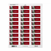 Cute Giant Panda, Rood, Persoonlijk terugkeeradres Etiket (Full Sheet)