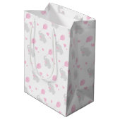 Cute Gift Bag Baby shower Girl Elephant Ballon Medium Cadeauzakje (Achterkant Gekanteld)