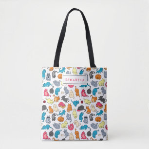 Cute Gift for Cat Lover Cat mam Personalized Tote Bag