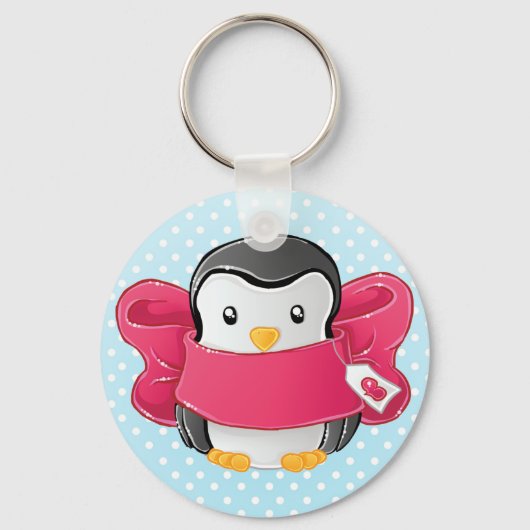 Cute giftige pinguïn sleutelhanger (Voorkant)