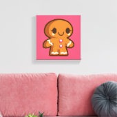 Cute Gingberbrood Man Canvas Afdruk (Insitu (Woonkamer))