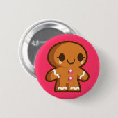 Cute Gingberbrood Man Ronde Button 5,7 Cm (Voorkant /achterkant)