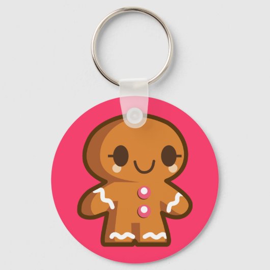 Cute Gingberbrood Man Sleutelhanger (Voorkant)