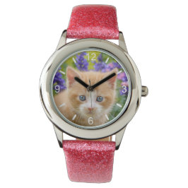 Cute Ginger Cat Kitten Photo Strapwatch bord Horloge