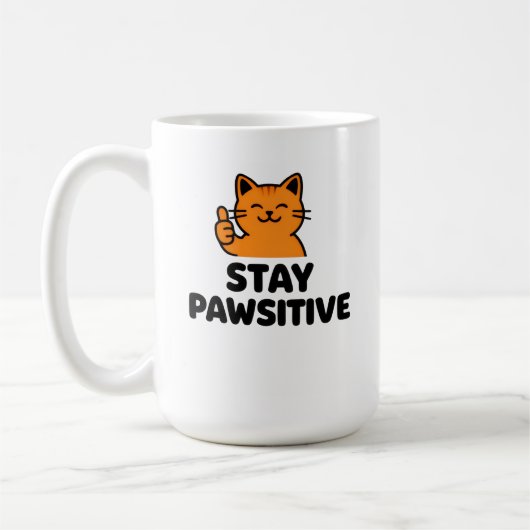 Cute Ginger Cat Thumbs up Coffee mug (Gauche)