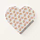 Cute Ginger Chat et Fleurs Motif Carnet Spiral (Dos)