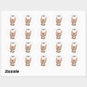 Cute Ginger Illustrated Cat Ronde Sticker (Vel)