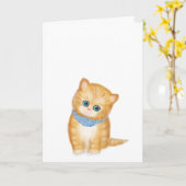 Cute ginger kitten-blanco kaart (Gele Bloem)