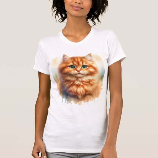Cute Ginger Tabby Chat T-shirt classique (Devant)