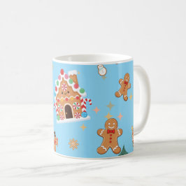 Cute Gingerbread Blue Koffiemok