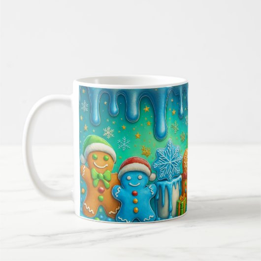 Cute Gingerbread Christmas Mug Wrap (Gauche)