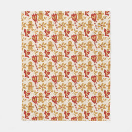 Cute Gingerbread Christmas Seamless Pattern Fleece Deken