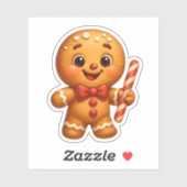 Cute Gingerbread Christmas Sticker (Feuille)