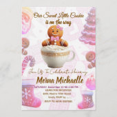 Cute Gingerbread Cookie baby shower invitation (Devant)
