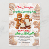 Cute Gingerbread Cookie Decorating Party Kaart (Voorkant)