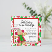 Cute Gingerbread Cookie Exchange Invitation de vac (Debout devant)