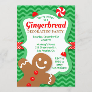 Cute Gingerbread Décoration Party Invitation