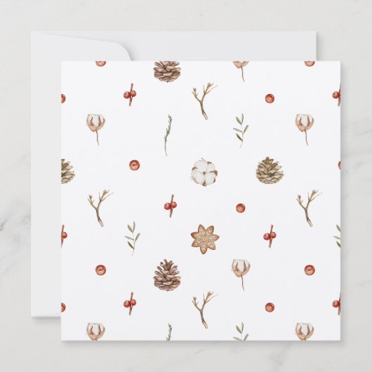 Cute Gingerbread Fox Carte de voeux de vacances (Dos)