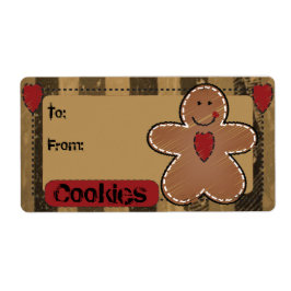 Cute Gingerbread Gift Tag Etiket