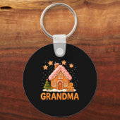 Cute Gingerbread Grandma Merry Christmas Funny  Sleutelhanger (Voorkant)