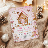 Cute Gingerbread House Decorating Holiday Party Kaart