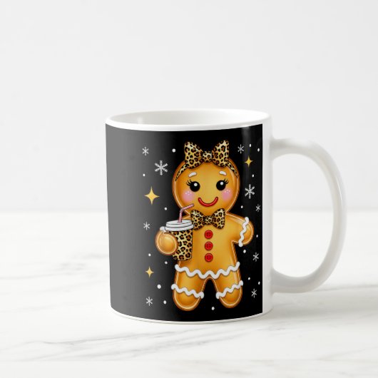 Cute Gingerbread Leopard Coquette Christmas Xmas G Koffiemok (Rechts)
