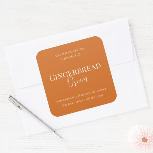Cute Gingerbread Man Christmas Candle Label (Envelop)