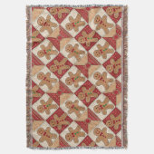 Cute Gingerbread Man Patchwork Pattern Style Deken (Voorkant Verticaal)