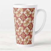 Cute Gingerbread Man Patchwork Pattern Style Latte Mok (Rechts)