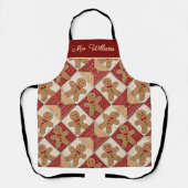 Cute Gingerbread Man Patchwork Pattern Style Schort (Voorkant)