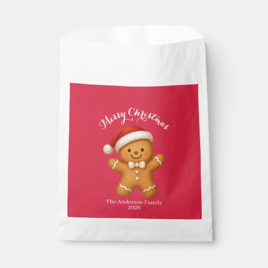 Cute Gingerbread Man with Santa Hat - Bedankzakje (Voorkant)