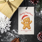 Cute Gingerbread Man with Santa Hat - Cadeaulabel