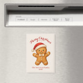 Cute Gingerbread Man with Santa Hat - Magneet (Insitu (Vaatwasser))