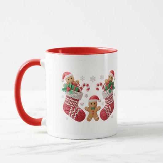 Cute Gingerbread Stocking Mug Wrap (Gauche)