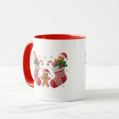 Cute Gingerbread Stocking Mug Wrap (Devant gauche)