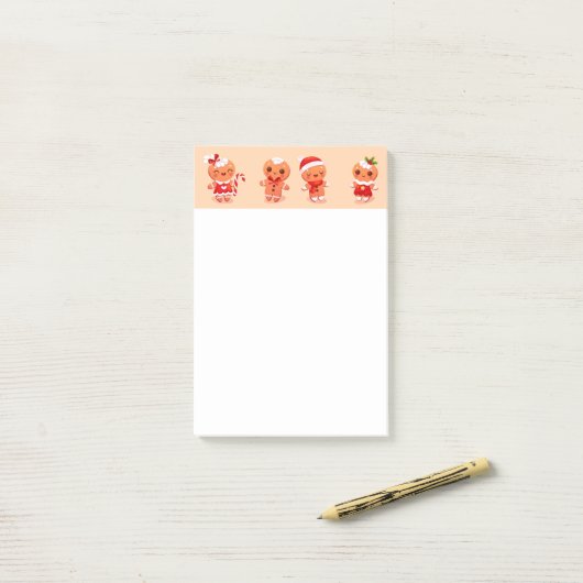 Cute Gingerbreads Post-it® Notes (Op bureau)