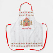Cute Gingerbrood Baking Rustic Holiday Typografie Schort (Voorkant)