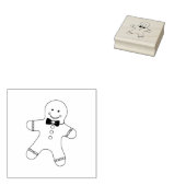 Cute Gingerbrood Boy met een Bow Stropdas Art Stam Rubberstempel (Gestempeld)
