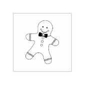 Cute Gingerbrood Boy met een Bow Stropdas Art Stam Rubberstempel (Afrduk)