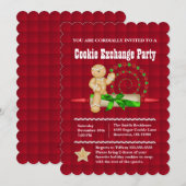 Cute Gingerbrood Cookie Exchange Holiday Invite Kaart (Voorkant / Achterkant)