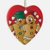 Cute Gingerbrood Couple Keramisch Ornament (Rechts)