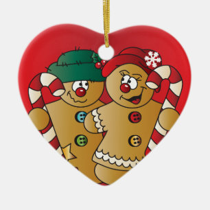 Cute Gingerbrood Couple Keramisch Ornament