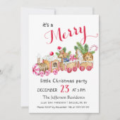 Cute Gingerbrood Express Little Kerstparty Kaart (Voorkant)