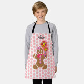 Cute Gingerbrood Girl Personalized Baking Kinder Schort (Gedragen)