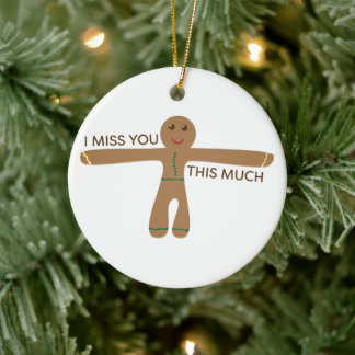 Cute gingerbrood koekje - Ik mis je zo veel Keramisch Ornament